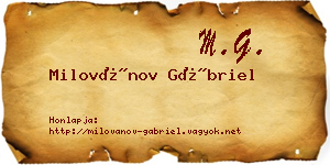 Milovánov Gábriel névjegykártya